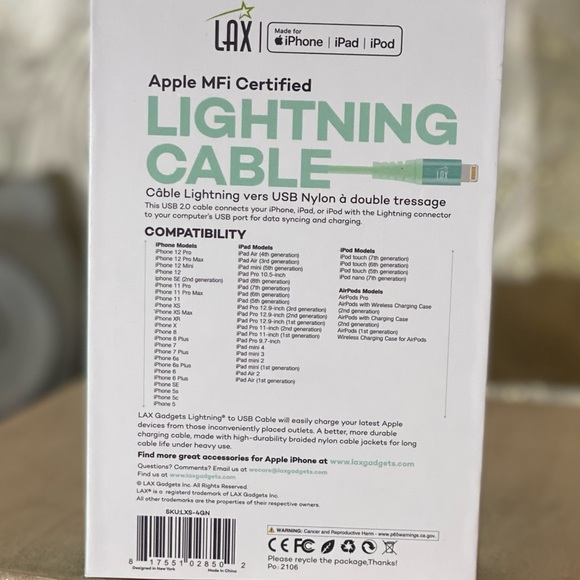 ❤️❤️LAX Lightning to USB Cable - Picture 4 of 4